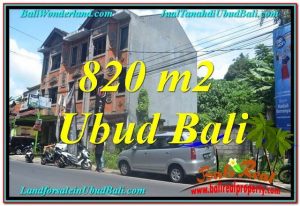 TANAH di UBUD JUAL MURAH 820 m2 Pinggir jalan Raya Ubud