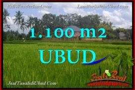 JUAL TANAH di UBUD 1,100 m2 View Sawah link Villa