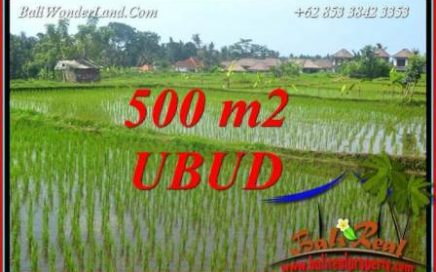 JUAL Tanah di Ubud Bali 500 m2 View sawah lingk. Villa