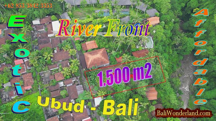 Murah ! Tanah tepi Sungai Petanu dijual dekat Goa Gajah dan Sentral Ubud Bali TJUB880